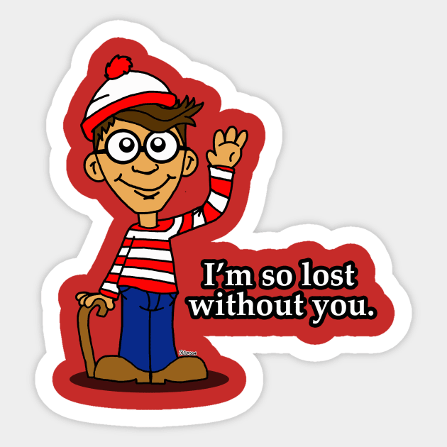 I'm So Lost Without You Sticker by BogusPunkin Studios 